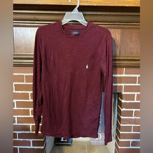 Polo by Ralph Lauren Men's Burgundy Long Sleeve Shirt